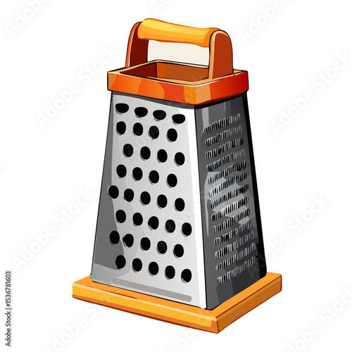 Vector drawing of a grater used in the kitchen for grating cheese