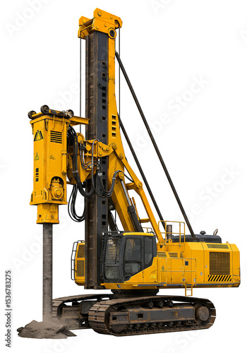 Powerful Yellow Drilling Rig in Action
