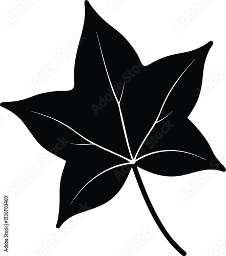 Flat Ivy Leaf Silhouette Vector Natural