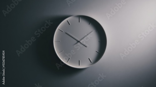 Wallpaper Mural Minimalist Clock on Wall in Soft Light, Representing Time Management and Punctuality for Business Efficiency and Deadline Awareness : Generative AI Torontodigital.ca