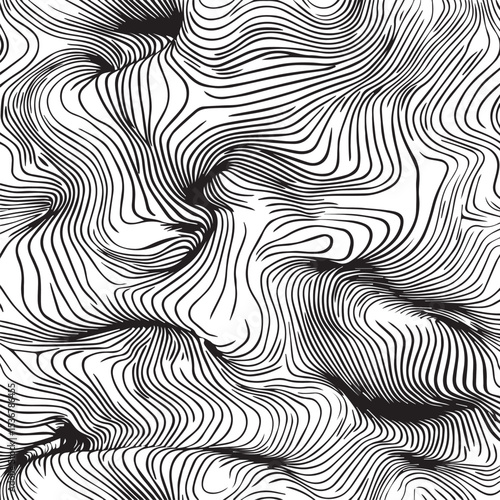 Abstract Black and White Swirl Pattern Seamless Texture Background