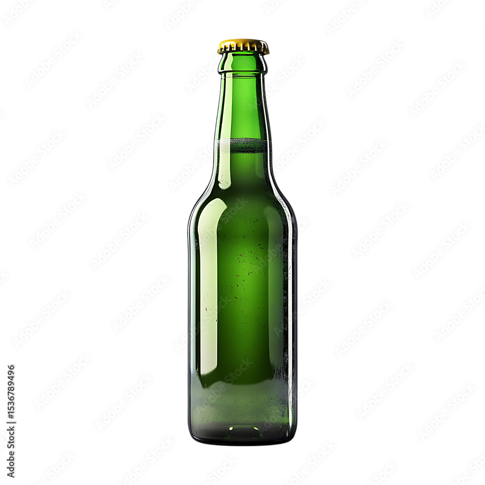 Green Beer Bottle Crisp Refreshing Beverage On Transparent Background Green Beer Bottle Crisp Refreshing Beverage On Transparent Background