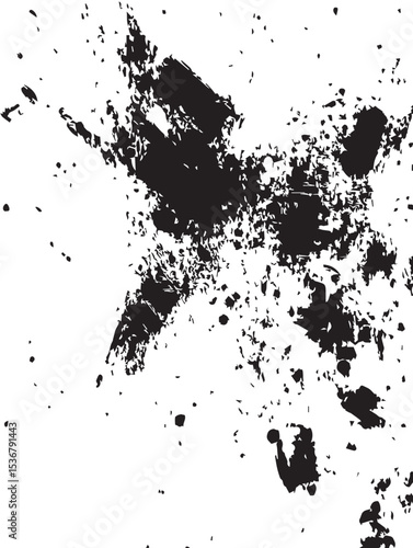 Wallpaper Mural Abstract Ink Splatter Black and White Texture Background Torontodigital.ca