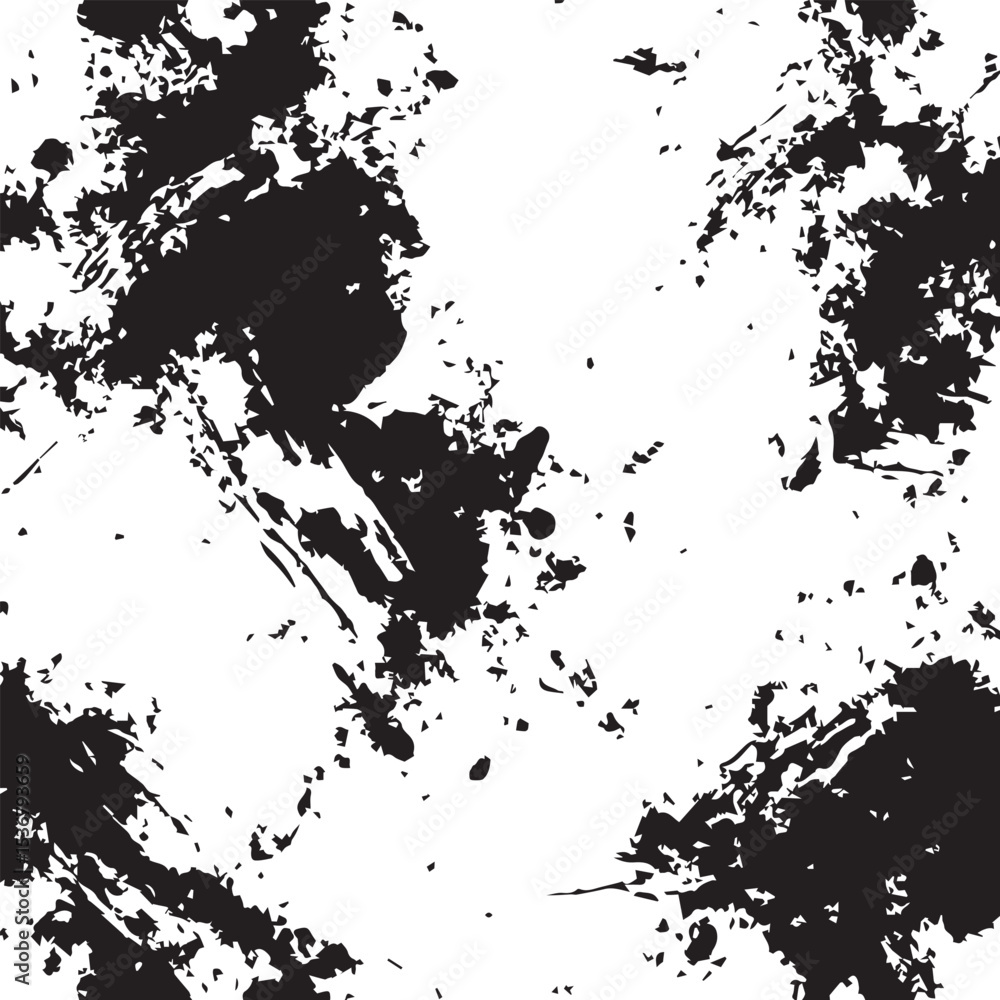 Naklejka premium Black and White Ink Splatter Texture Abstract Background Pattern