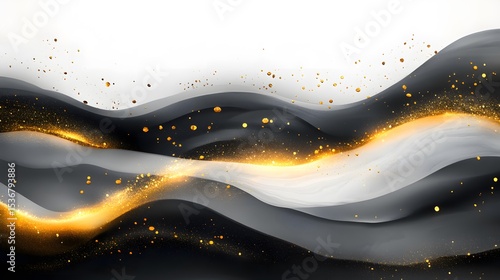 Elegant Black Gold Waves Abstract Background