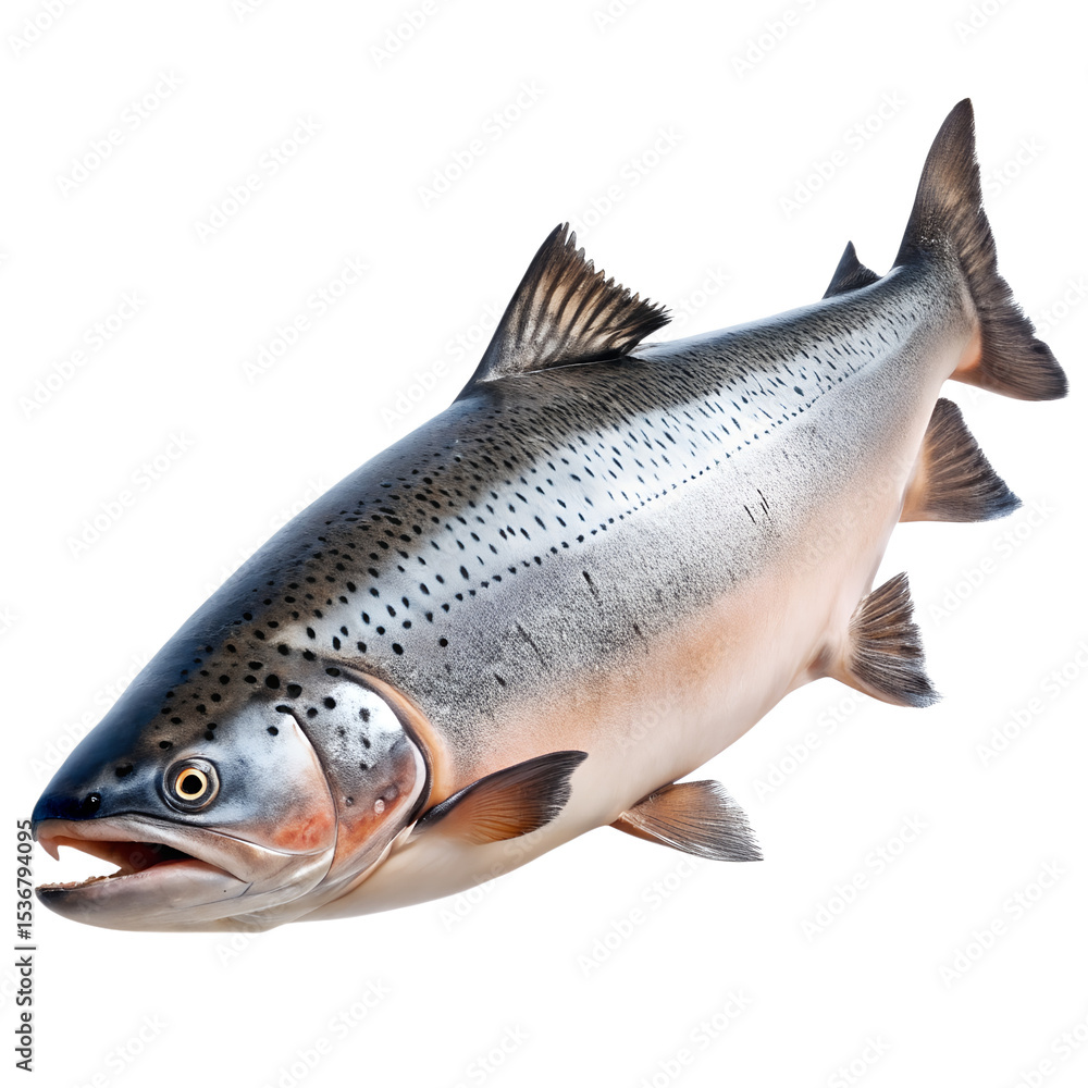 Naklejka premium salmon fish isolated on white background