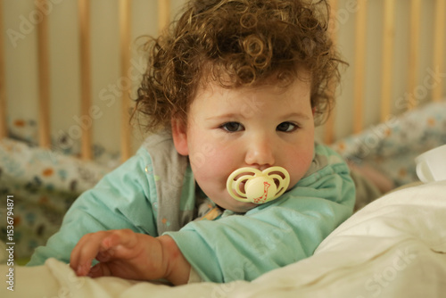 Close-up of a cute baby wit...