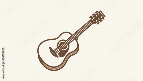 Simple Illustration of an Acoustic Guitar
