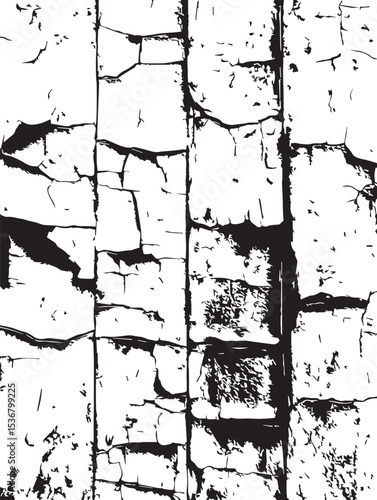 Black and White Cracked Texture Grunge Background for Design Projects
