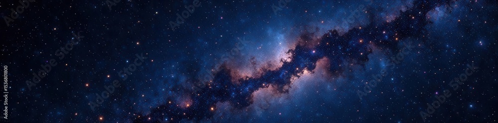Fototapeta premium Inky black sky, myriad twinkling stars, cosmic dust, texture, cosmic dust, astro photography