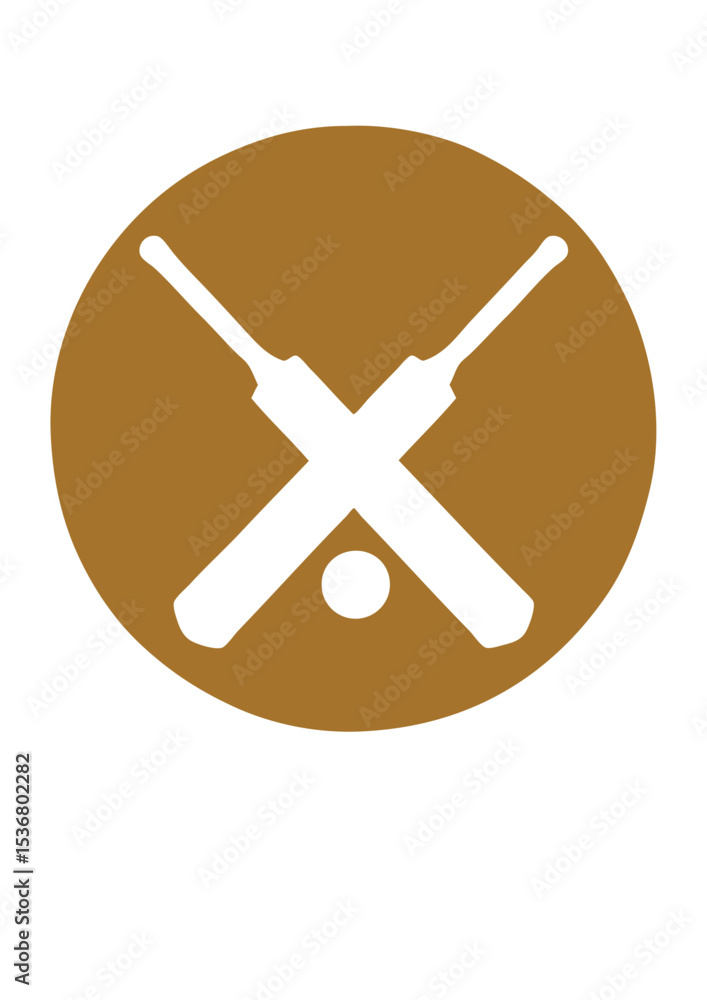 Obraz premium batte cricket balle logo