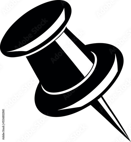 Stylized Vector Illustration of a Classic Push Pin vector 