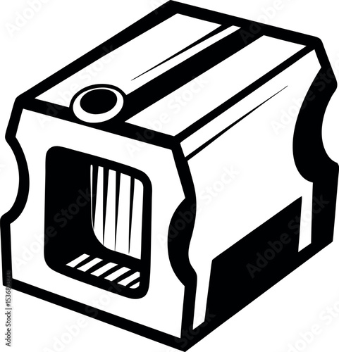 A pencil sharpener, classic design in vector vector silhouette