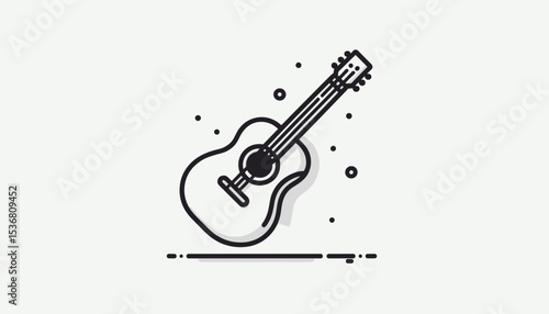 Simple Illustration of an Acoustic Guitar