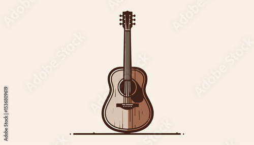 Simple Illustration of an Acoustic Guitar