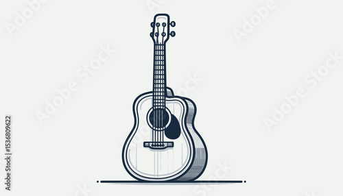 Simple Illustration of an Acoustic Guitar