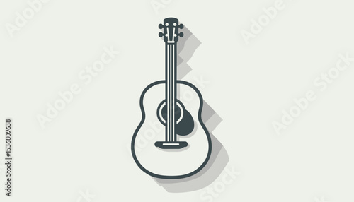 Simple Illustration of an Acoustic Guitar