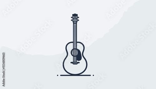 Simple Illustration of an Acoustic Guitar