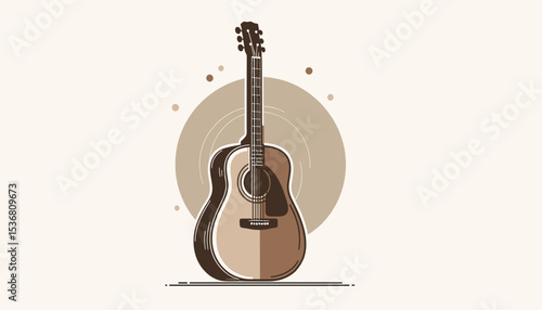Simple Illustration of an Acoustic Guitar