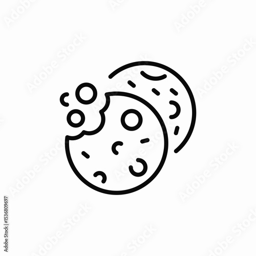 cookie bite icon sign vector