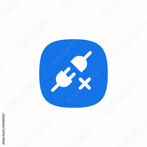 plug connection error icon sign vector