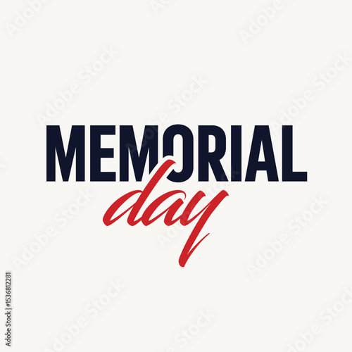 Classic Memorial Day Typography in Red and Navy