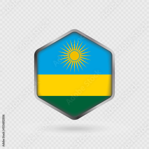 Free Download Rwanda Flag Icon in Hexagon Shape. - GFXLoad