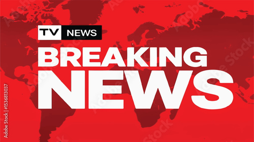 Breaking News TV Broadcast Background - Red World Map Design