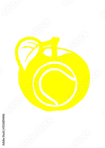 pomme empreinte balle tennis logo club