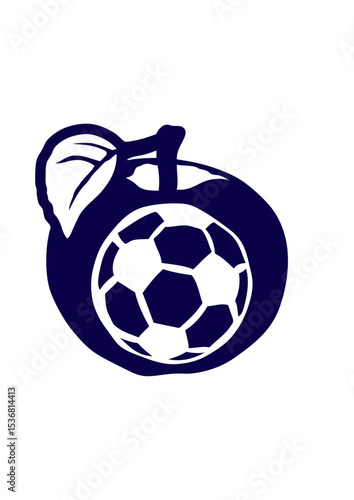 pomme empreinte ballon foot logo club