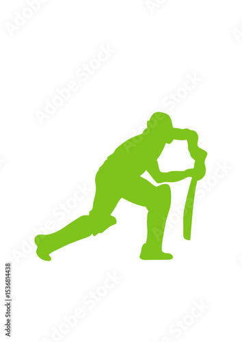 silhouette joueur cricket