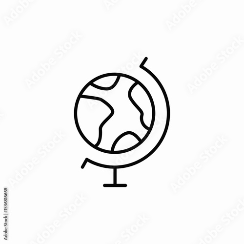 globe sphere stand icon sign vector