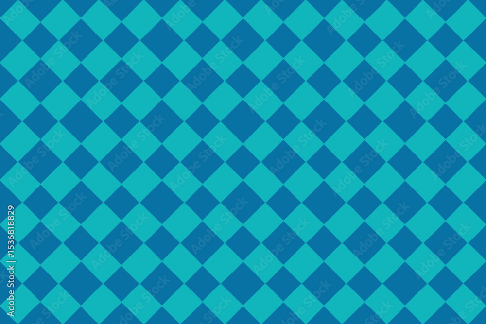 Fototapeta premium Teal and Blue Diamond Pattern Seamless Geometric Background Texture