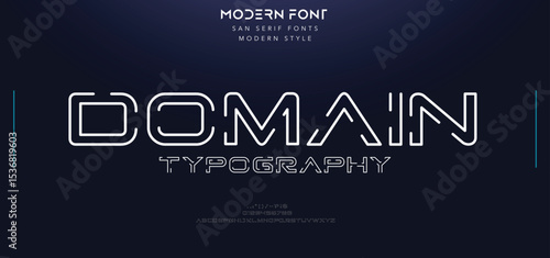 Creative Outline Double line monogram alphabet and tech fonts. Lines font regular uppercase and lowercase. Vector illustration.