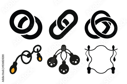 Illustrative Collection of Linkage and Lighting Designs A Variety of Decorative Elements for Digital Use and Creative Projects