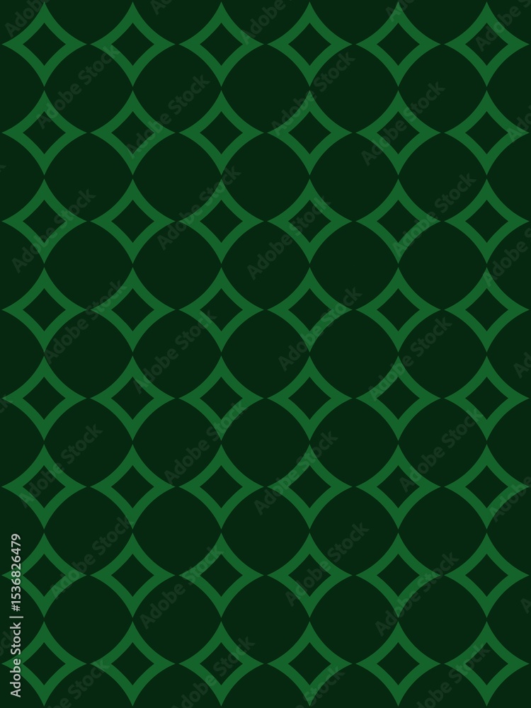 Fototapeta premium Seamless funeral pattern, superellipse on dark green background, diagonal, vertical