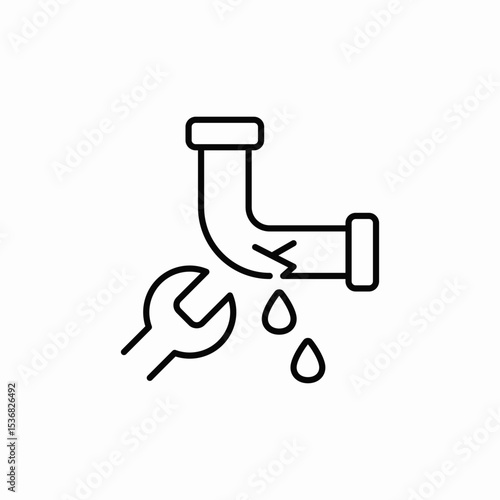 pipe crack icon sign vector