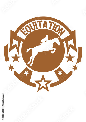 equitation tampon logo cavalier cheval obstacle