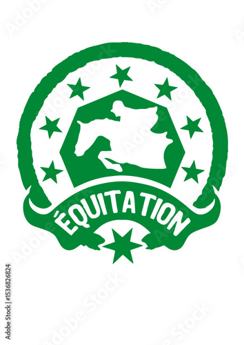 equitation tampon logo cavalier cheval obstacle