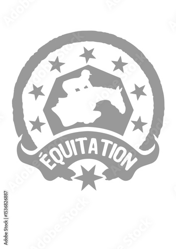 equitation tampon logo cavalier cheval obstacle