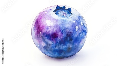 Watercolor blueberry illustration