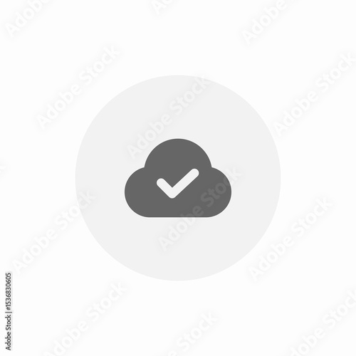 cloud complete icon sign vector