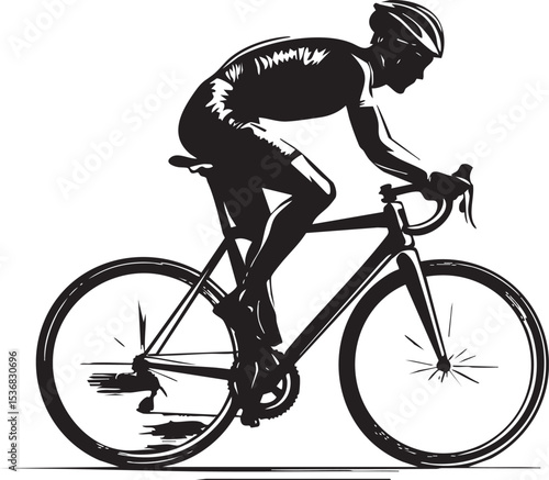 Cycling man silhouette vector graphic