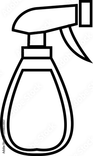 Spray bottle black flat vector icon, Cleaning spray bottle vector silhouette, modern clean and Fresh sanitizing product design, Useful for various applications like household template elements,