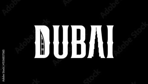 Dubai Logo Design with Modern Typography and Skyline Elements.