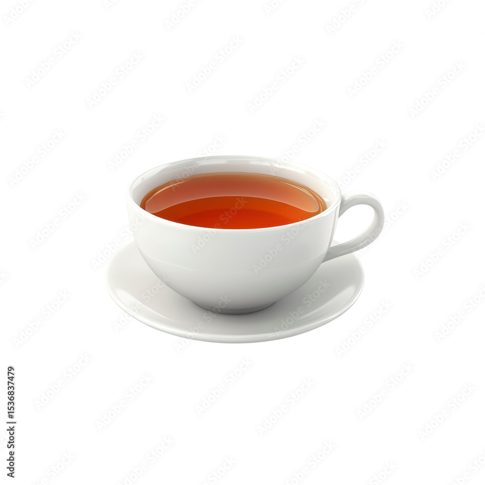 A Cup of Aromatic Tea on a Saucer A Cup of Aromatic Tea on a Saucer