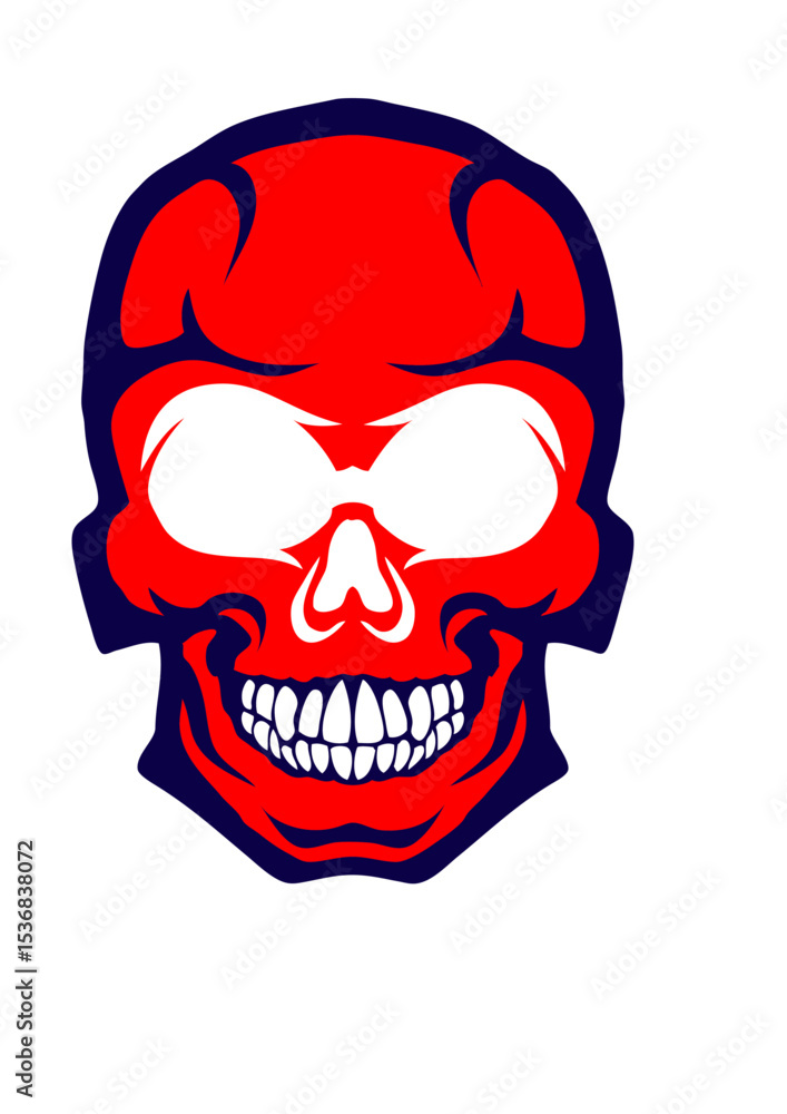 Fototapeta premium tete de mort crane halloween dessin