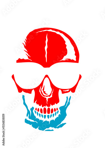 tete de mort crane halloween dessin lunette de soleil