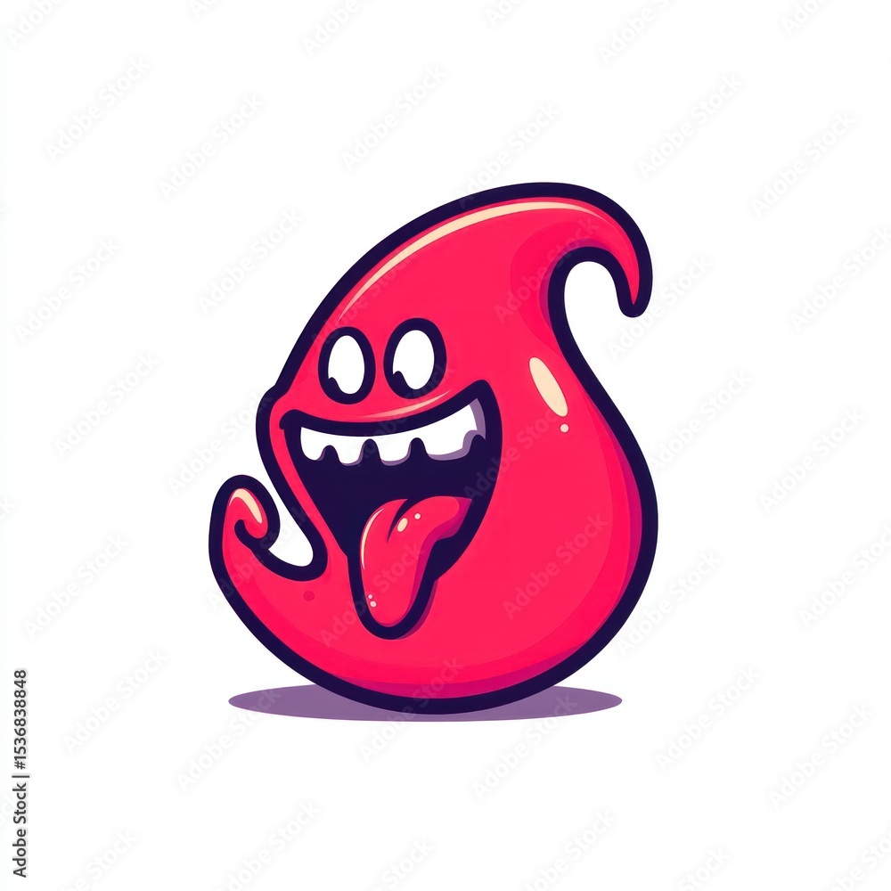 Playful, cartoonish red blob monster Playful, cartoonish red blob monster