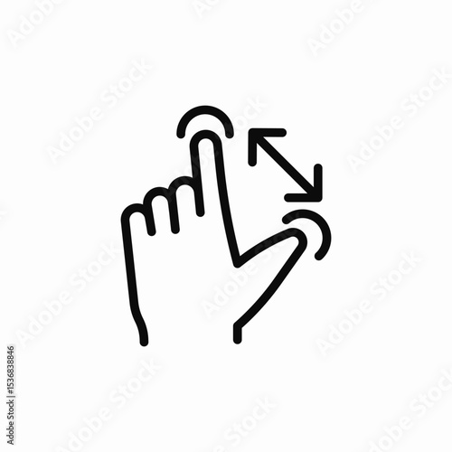 finger tap extend icon sign vector